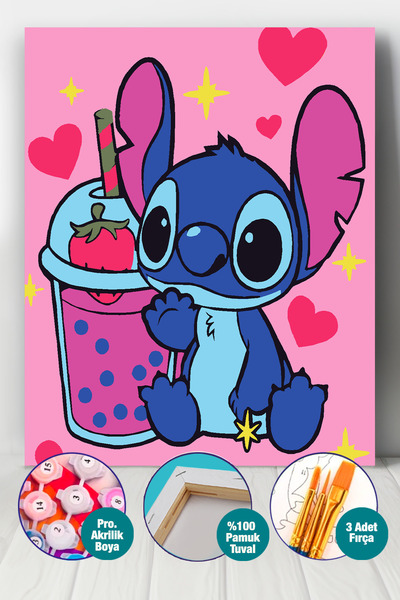 Picasso World Hobby Art Çocuk Sayılarla Boyama Numaralı Tuval Seti Fırça Boya...