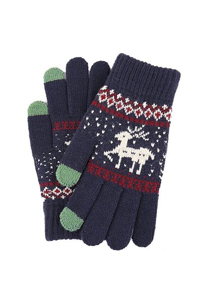 GERICOM Touchscreen-Compatible Gloves GERICOM, Universal Size, Crochet Textile Material, Blue-Green