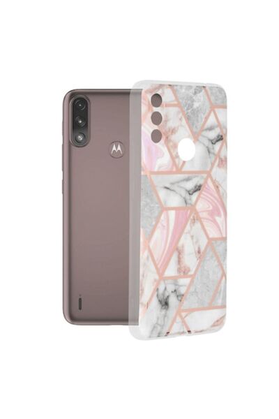 OEM Θήκη για Motorola Moto E7 Power/Moto E7i Power, Πολυουρεθάνης, Ροζ Εξάγωνο