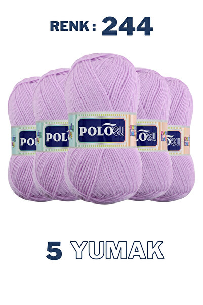 Polosu (5 Adet) Candy Baby %100 Premium Akrilik Bebek Örgü İpliği - 244 - Açı...