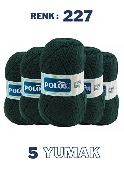 Polosu (5 Adet) Candy Baby %100 Premium Akrilik Bebek Örgü İpliği - 227 - Koy...
