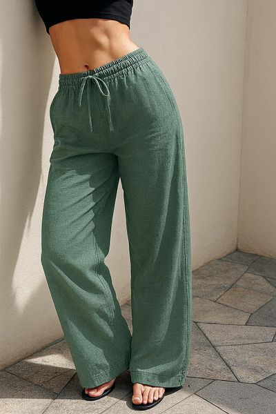 HAKKE Palazzo Rope Lace Linen Trousers