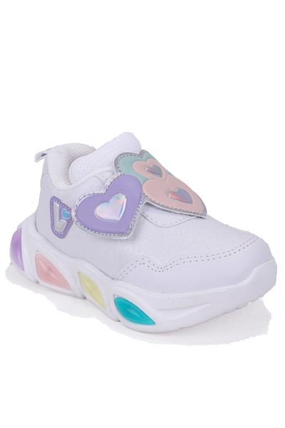 Vicco Lovely 346P25K234 White Orthopedic Lighted Girl's Sports Shoes