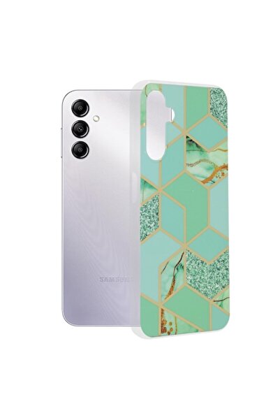 OEM Carcasă pentru Samsung Galaxy A14 4G / A14 5G, seria Techsuit Marble, hexagonală verde