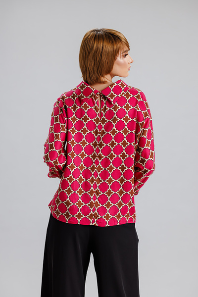 RVL Magenta blouse with collar