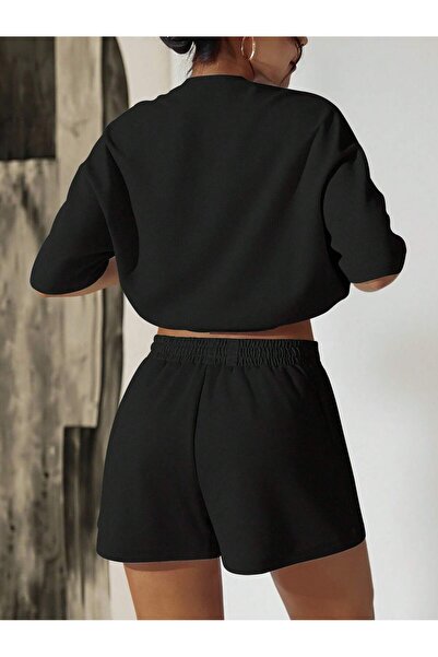 JANSOFASHOIN JANSO GROUP - BUMBAC IMPRIMAT NEWYORK MĂRIME MARE tricou - SET DE 2 PANTALONI SCURTĂ OVERSIZE