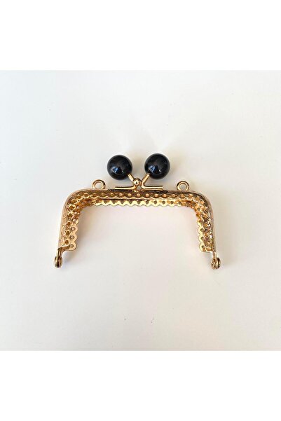 knitme Köşeli Siyah İnci Boncuklu İşleme Baskılı Askılıklı Çanta ve Cüzdan Bu...