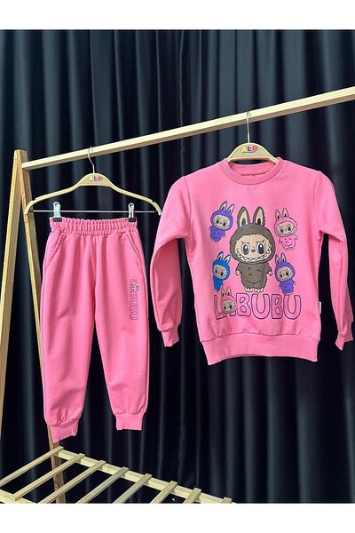 Alpbebe Labubu 2 thread pocket detailed tracksuit set - fuchsia