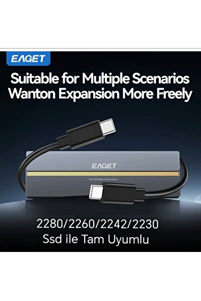 Eaget 20Gbps M.2 Nvme Ssd Kutusu CE Lisanslı 2280/2260/2242/2230/ Gen 3x2 Yüksek Hızlı Son Nesil Teknoloji