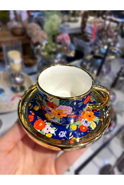 Kosova Flowered Turkish Coffee Cup for 6 People