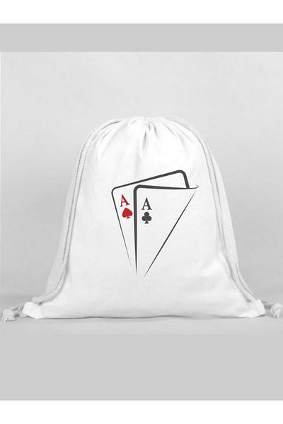 Özcan Tasarım Playing Card Printed Backpack - Drawstring Sports Bag