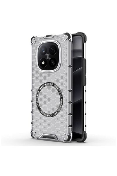 CLOUD Transparent Case for Xiaomi Redmi Note 14 Pro+ 5G, J32, Metal, White