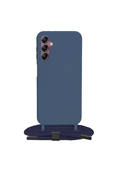 OEM Husă de protecție pentru Samsung Galaxy A14 4G/A14 5G, rezistentă la impact, curea tip crossbody, G1576, metalică, albastră