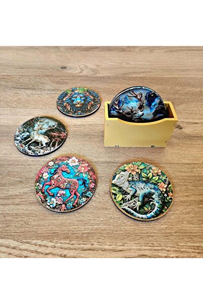 panda hediyelik طقم مساطر خشبية مرسومة يدويًا على شكل حيوانات رائعة (6 قطع) +...