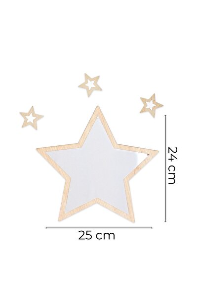 HippoDeco Ahşap Pleksi Ayna Yıldız Duvar Dekoru – 24x25 cm Bebek Çocuk Odası ...