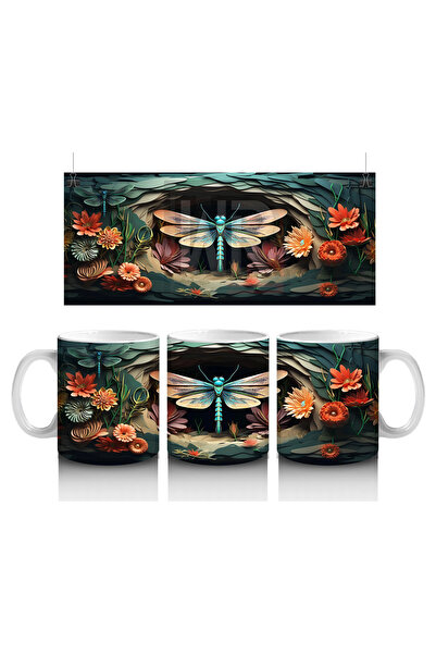 Luluyen الخنفساء المتوهجة بين الزهور البرتقالية – كوب مطبوع