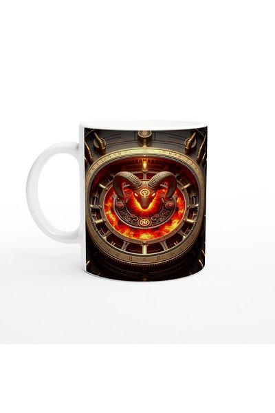 Luluyen Aries Printed Coffee Cup - Wheels of Time Astrology Mechanism Vs3