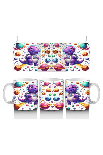 Luluyen Space Explorer Dinosaur Patterned Mug Cup That Makes Children Love Milk