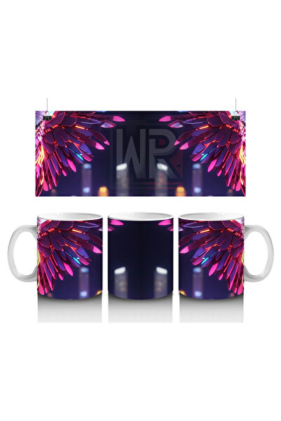 Luluyen قطط راقصة بأضواء النيون الملونة – كوب قهوة مطبوع