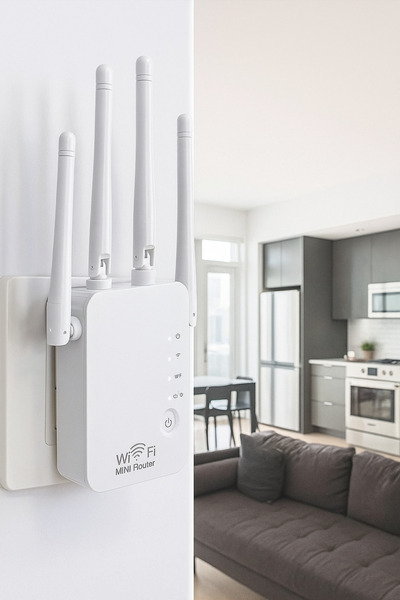 Wair Teknoloji Yeni Nesil Pro Sinyal Güçlendirici Genişletici 300 Mbps Dual Band Wifi Access Point Mini Router