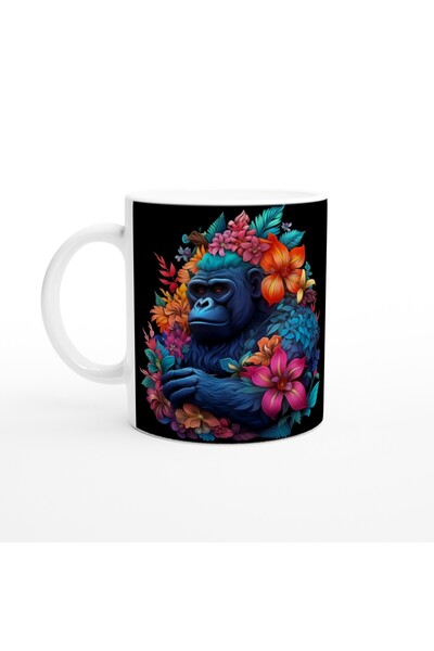 Luluyen كوب مطبوع عليه زهور الغوريلا