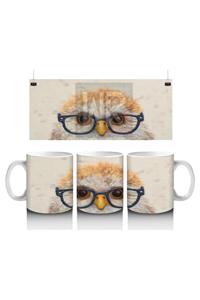 Luluyen Cute Owl Portrait with Glasses – Printed Coffee Mug