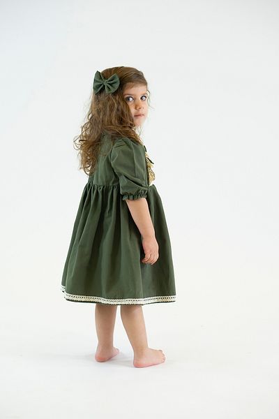 Catz Kids Girl's Khaki Lace Dress and Buckle