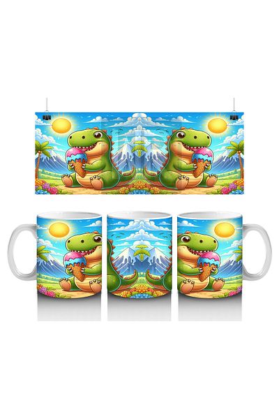 Luluyen Cute Dinosaur Patterned Mug Cup That Makes Children Love Milk and Eat Ice Cream