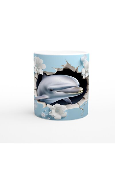 Luluyen كوب لطيف على شكل دولفين تحت الماء بين الزهور