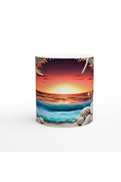 Luluyen Coral and Shells at Sunset Underwater Themed Mug