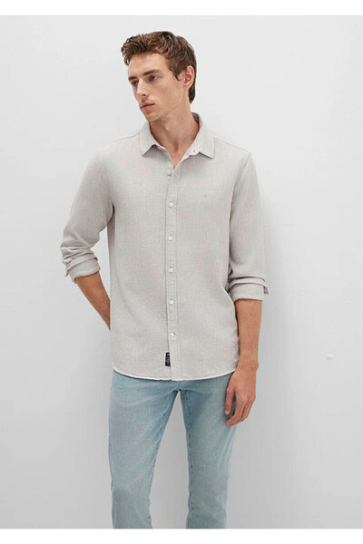Mavi Slim Fit Long Sleeve Beige Men's Shirt M0211656-70145