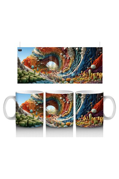 Luluyen Fairy Tale Glowing Dragonfly on the Road – Printed Mug