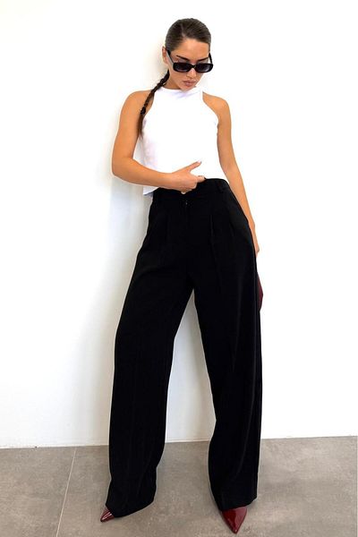 Madmext Black Women's Palazzo Pants Mg2525