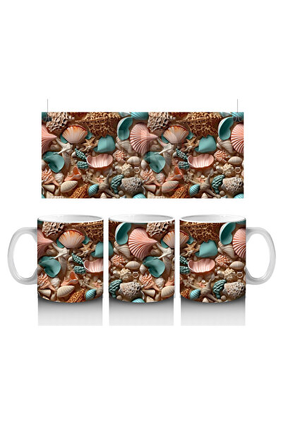 Luluyen Ocean Themed Composition Decorated with Seashell and Coral Patterns -...