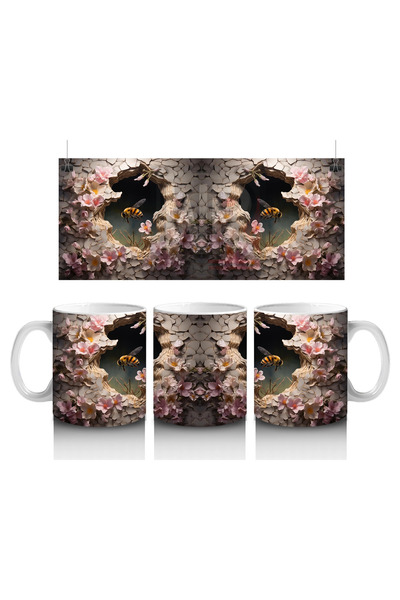 Luluyen رسم توضيحي لبقرة قوطية مزينة بمجوهرات الأزهار - كوب قهوة مطبوع