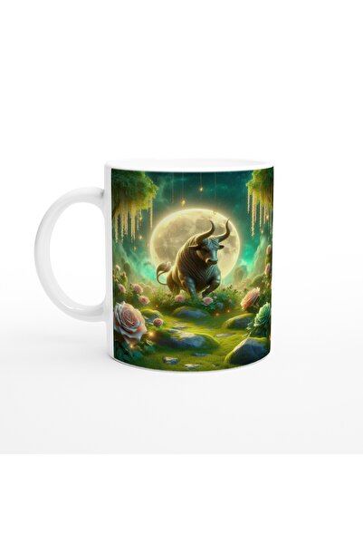 Luluyen كوب قهوة مطبوع عليه برج الثور - حديقة الأبراج في ضوء القمر Vs1