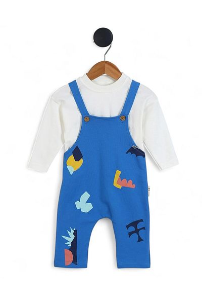 voyyo kids baby Baby Boy Printed, Salopet / Gardener Jumpsuit and Underwear Set 6-9-12-18-24 Months