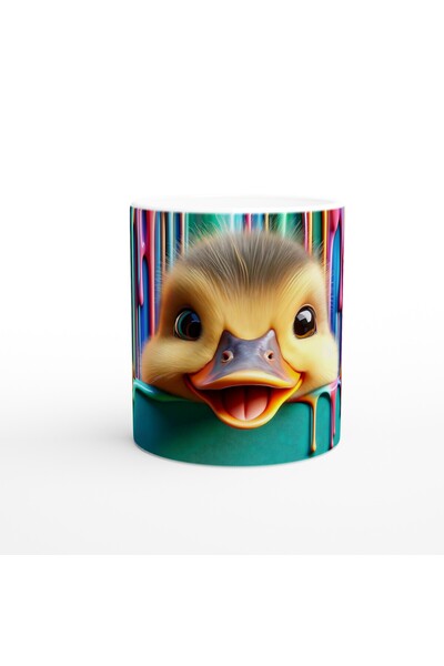 Luluyen كوب مطبوع عليه طائر الفرخ ينظر من خلال مجموعة ملونة