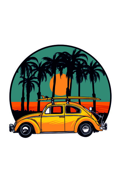 stickerusta Volkswagen Beetle Tosba Car Auto Motorcycle Nostalgia Sticker 00065
