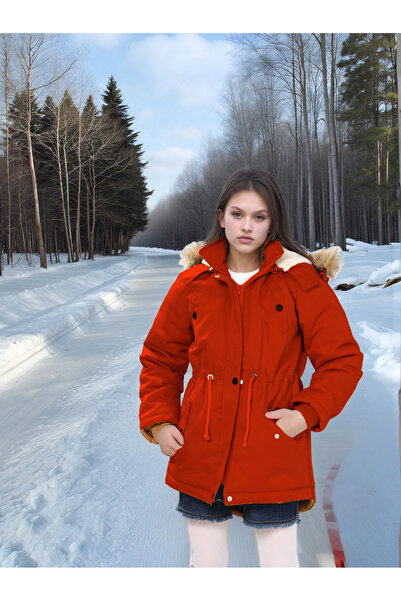 Joui Co معطف مقاوم للماء مع فرو من الداخل وسحاب - معطف شتوي غير قابل للتشوه - قابل للغسل في الغسالة