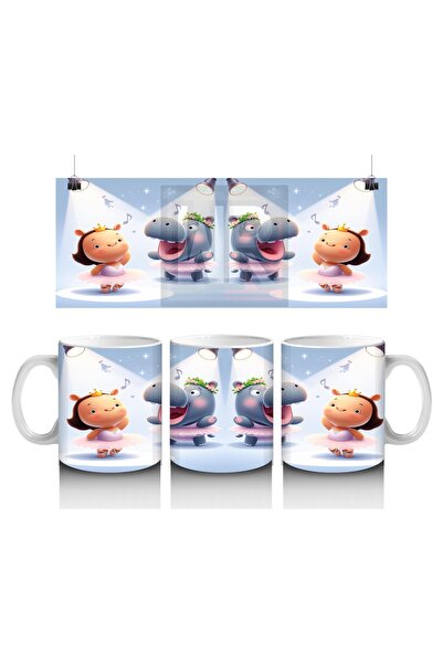 Luluyen كوب على شكل راقصة الباليه مع نمط الحمير الجاموس تحت أضواء المسرح، يحب الأطفال الحليب