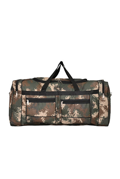 NO BRAND Geantă sport, Material textil, 80/37/27 cm, Maro/Verde