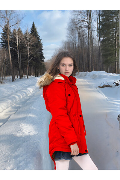 Joui Co Waterproof Coat with Fur Inside, Hood and Zipper - Non-Deformable Winter Coat - Machine Washable