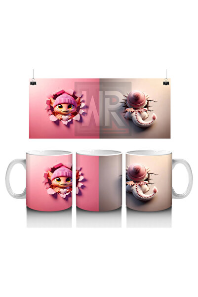 Luluyen Cute Face with Pink Beret and Scarf – Printed Coffee Mug