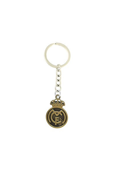 Real Madrid Shield Emblem Metal Keychain with Durable Chain – 9.5cm x 2.5cm