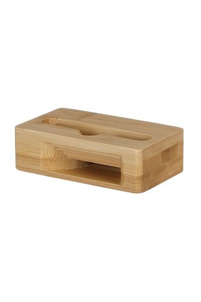 SOHO Bamboo phone holder, light brown color, with sound amplification slot