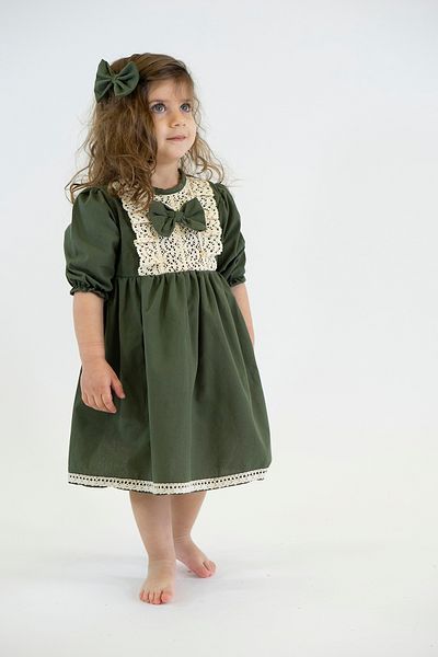 Catz Kids Girl's Khaki Lace Dress and Buckle
