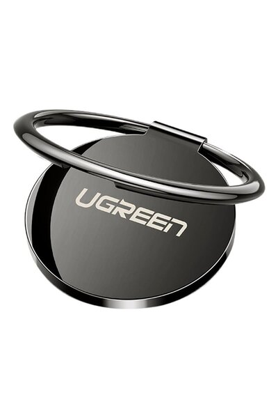 Ugreen Universal zinc alloy stand with ring for phone or tablet, 360-degree rotation, 30x3 mm, Black, HRT-B