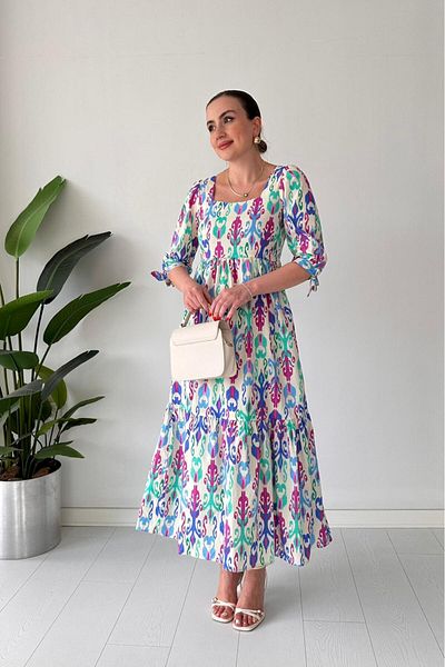 MaziButik Aztec Poplin Dress Cream