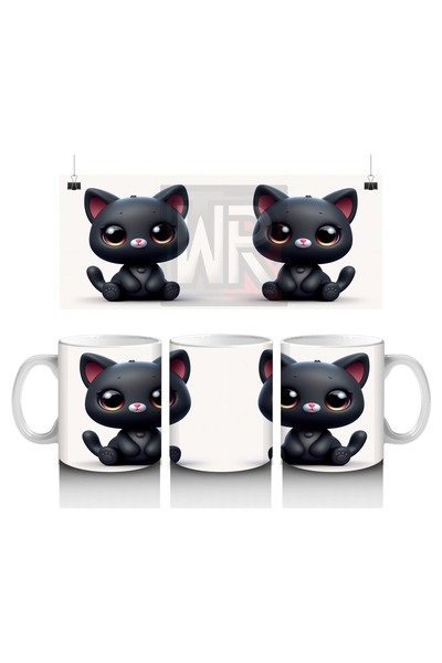 Luluyen كوب قطة سوداء لطيف يحب الأطفال الحليب